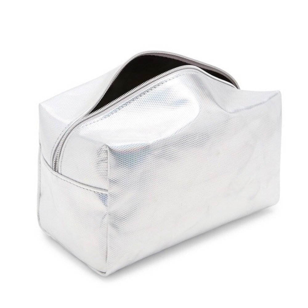F21 Silver Makeup Pouch